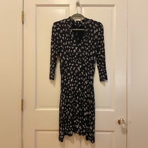 French Connection dress. Navy blue with white print.